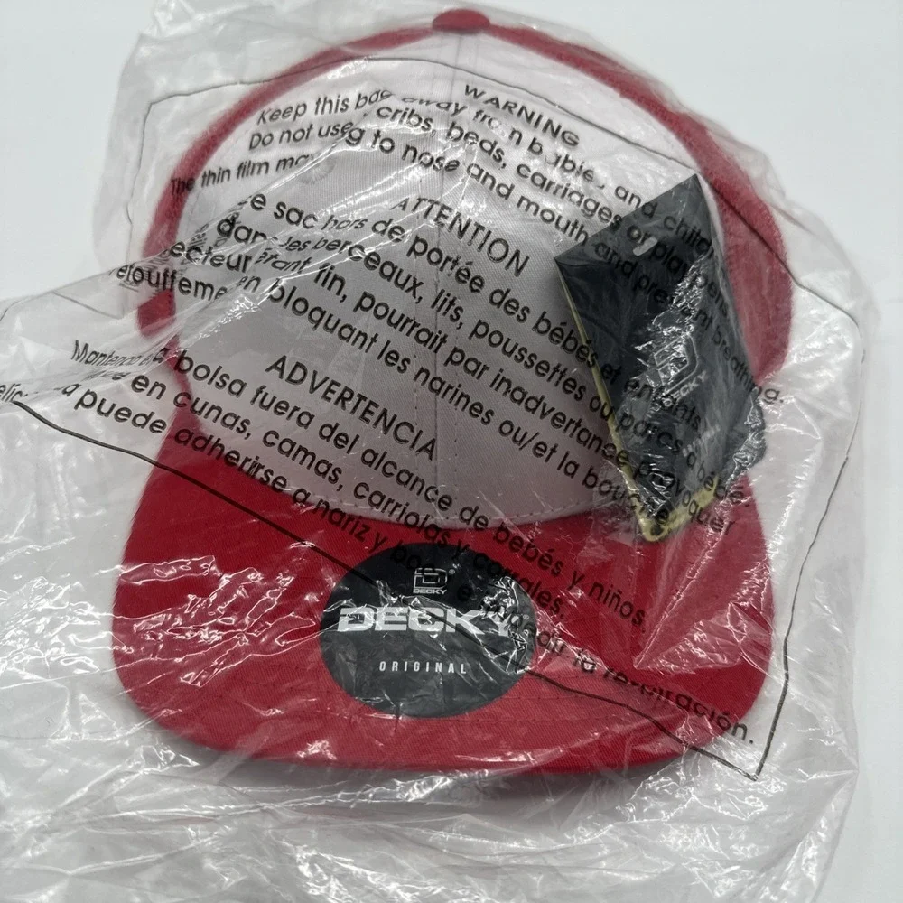 2 Decky Original Blank Flat Bill Trucker Cap Mesh Snapback Hat & 1 Chokolid NWT